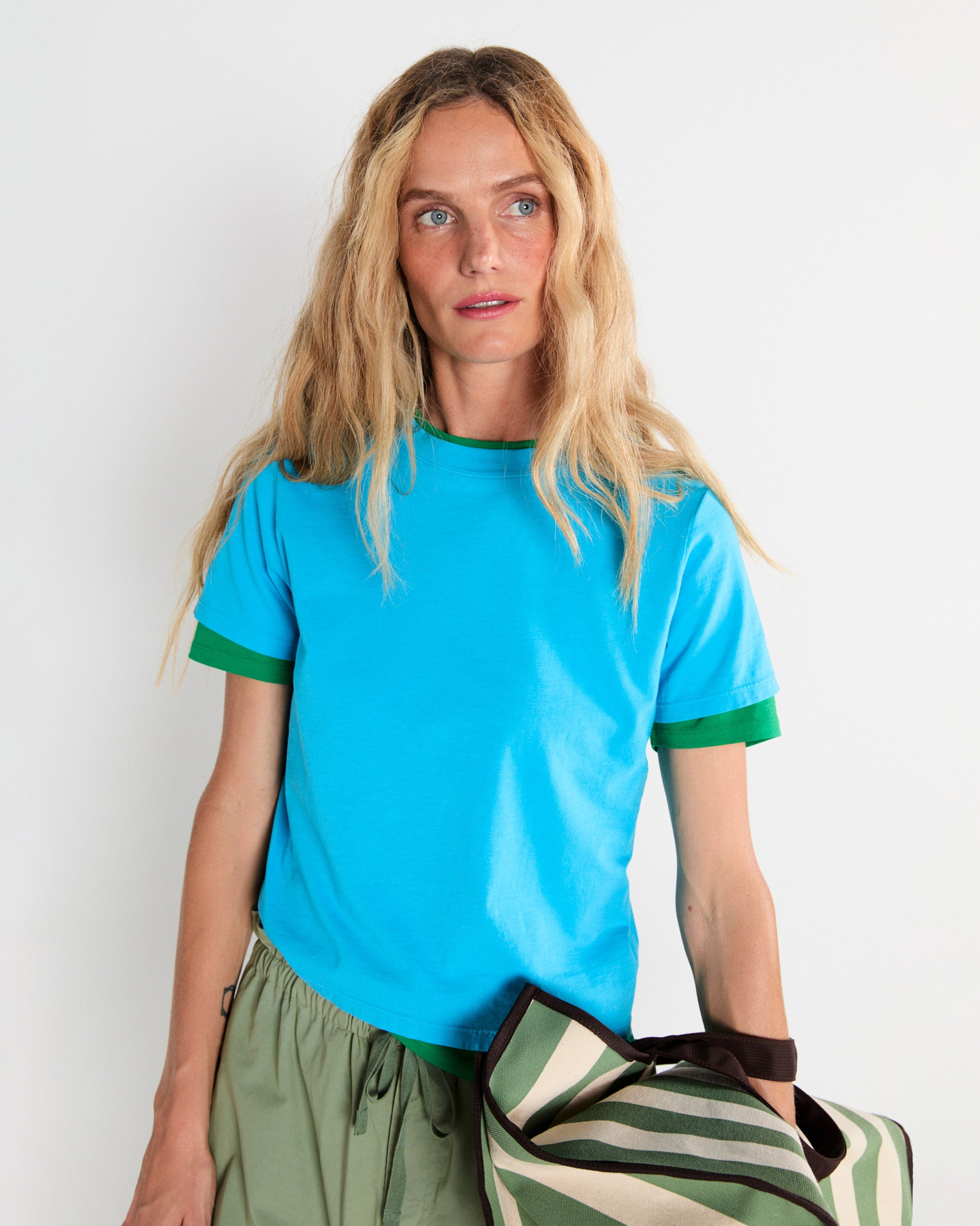 The Pocketless Wynn Baby Tee - Mediterranean