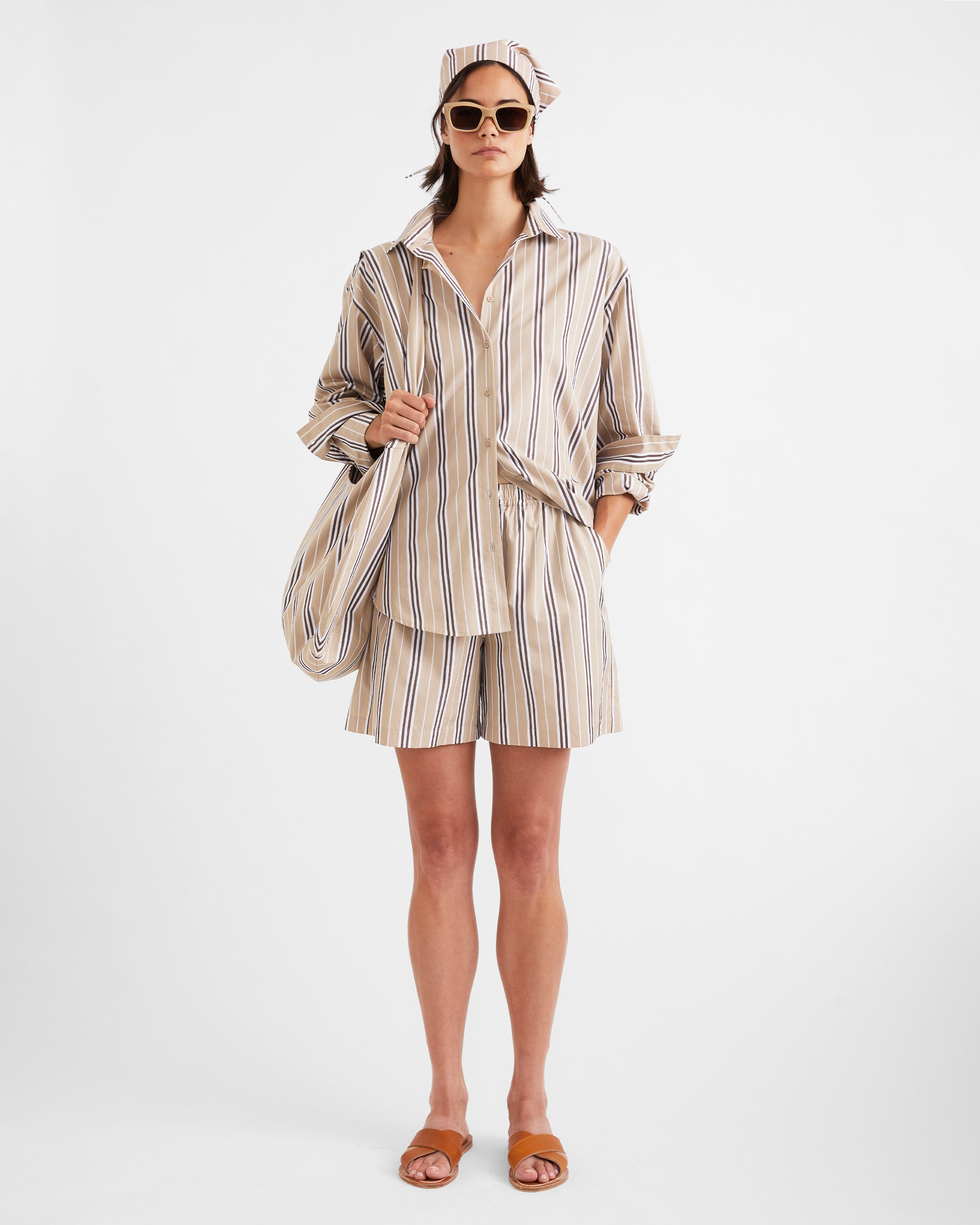 The Shellona - Khaki/Brown/White