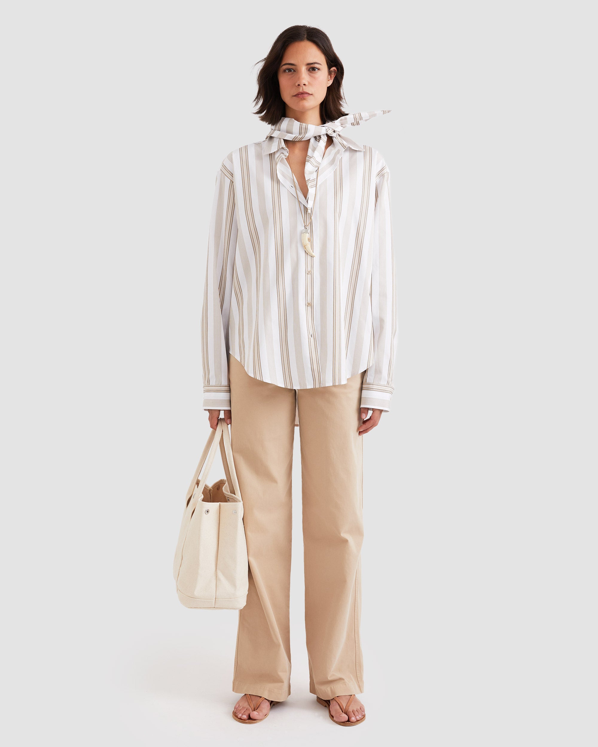 The Shellona - White/Khaki/Brown