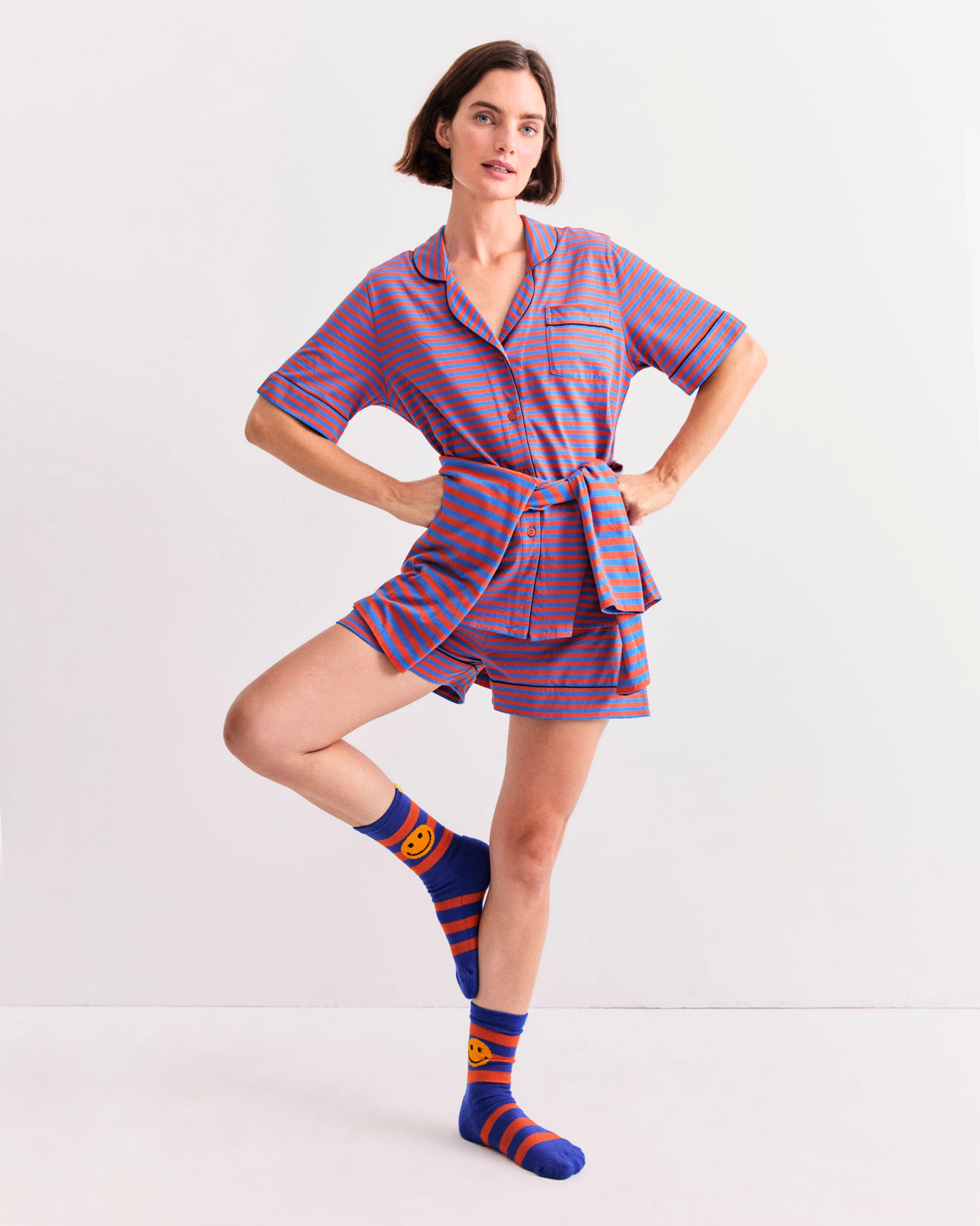 The Short PJ Set - Poppy/Royal