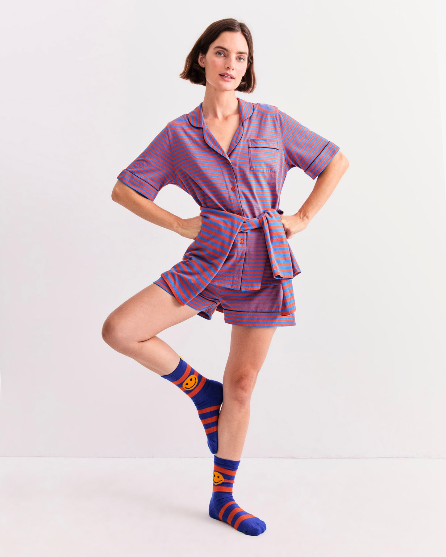 The Short PJ Set - Poppy/Royal