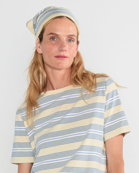 The Tate - Cream/Blue Multistripe