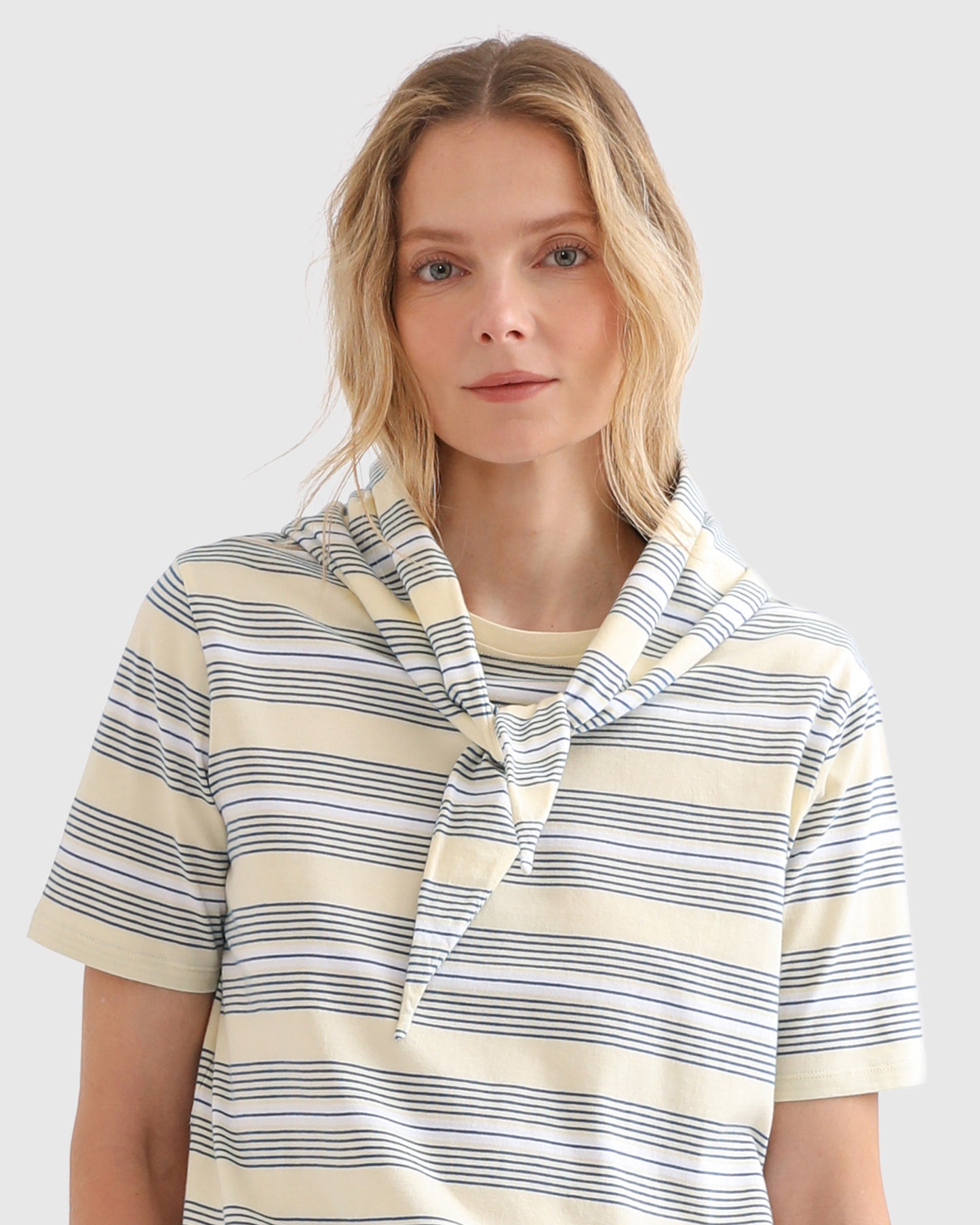The Tate - Cream/Blue Multistripe