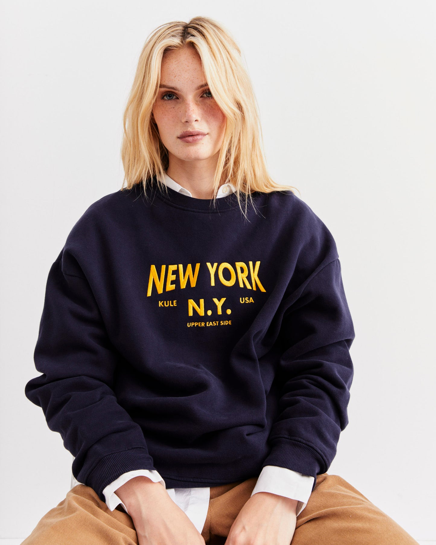 The Oversized New York NY Sweatshirt - Navy